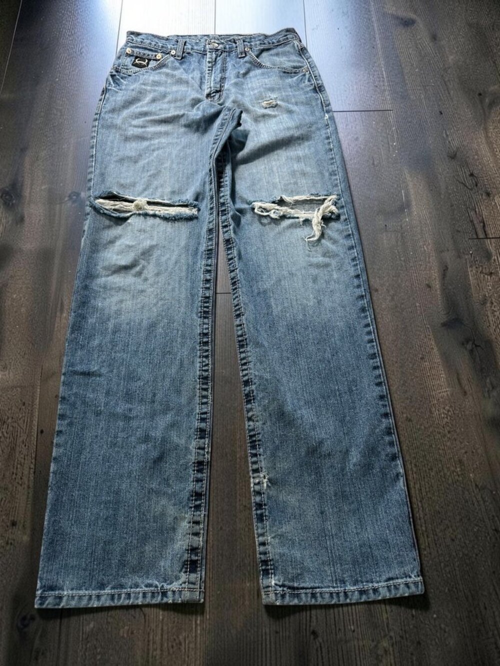 Cinch Black Label 2.0 Jeans Mens 31x36 Blue Relaxed Y2K Distressed